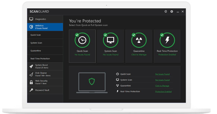 Scanguard Interface Screenshot.