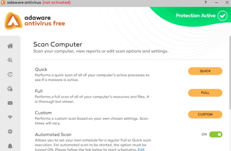 Adaware: antivirus, straightforward interface