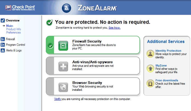 zonealarm-Malware im Vergleich zu avg