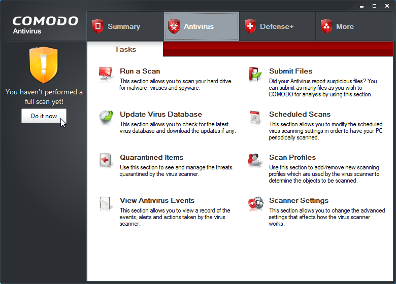 comodo antivirus screenshot