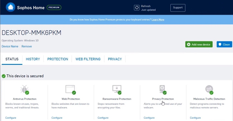 sophos antivirus is not running