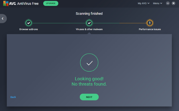 AVG Antivirus Scanning Process.