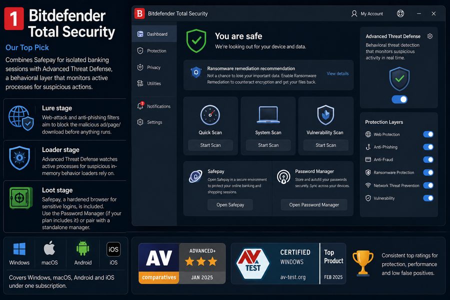 Bitdefender Total Security against infostealers