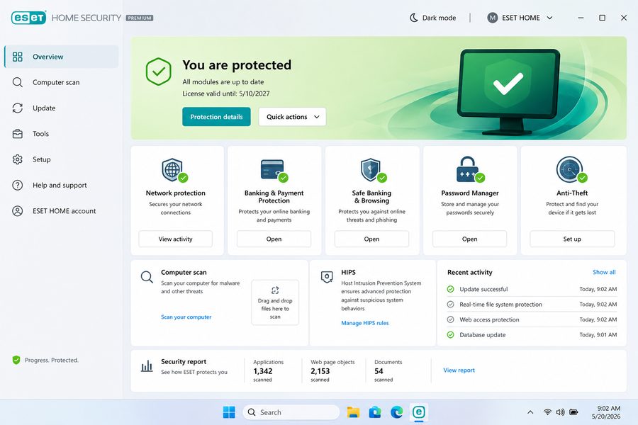 ESET HOME Security Premium against infostealers