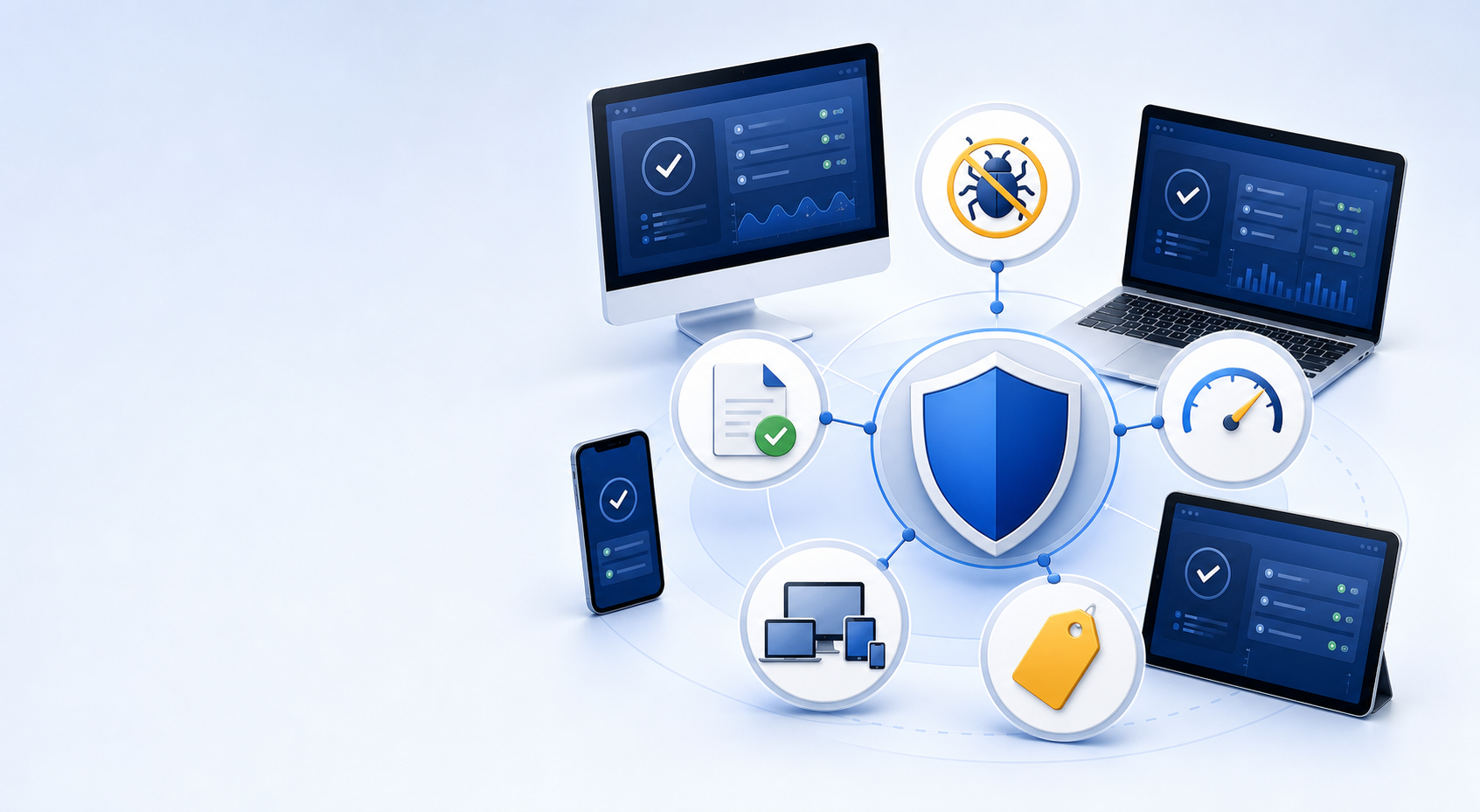 Antivirus comparison method balancing malware protection, false alarms, performance, device coverage and price