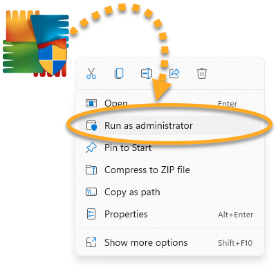 Official AVG Uninstall Tool executable being run as administrator