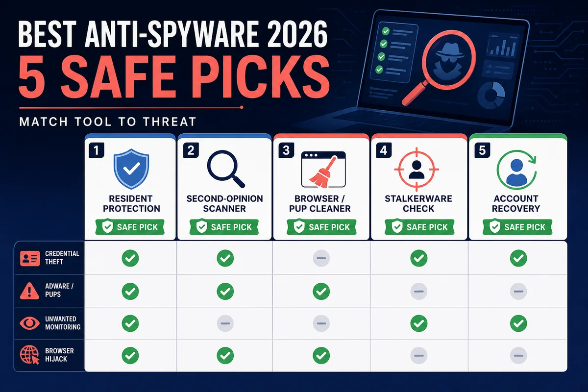 Best Anti-Spyware Tools in 2026 recommendations, security checks and decision criteria
