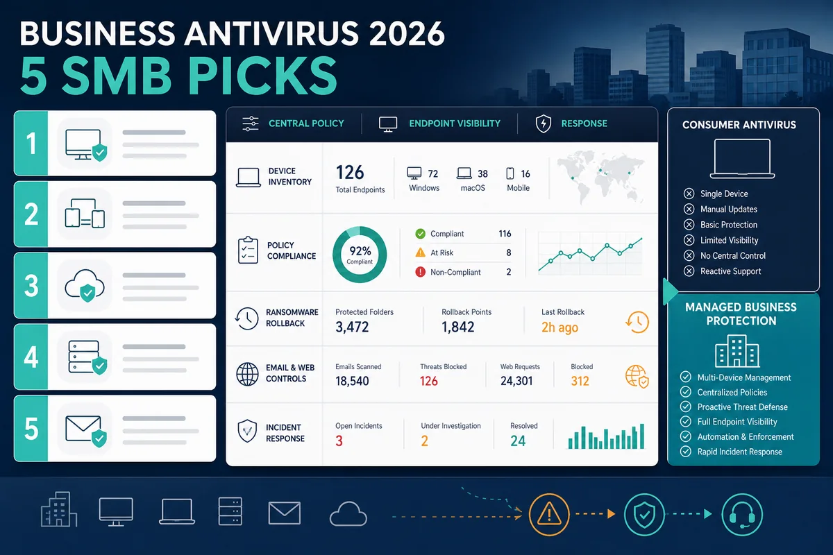 Best Antivirus for Business in 2026 recommendations, security checks and decision criteria