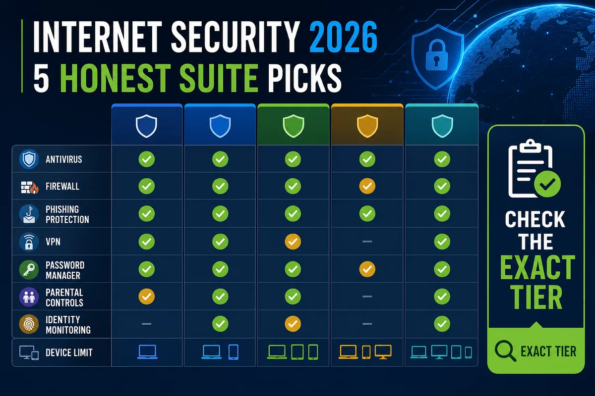 Best Internet Security Suites in 2026 recommendations, security checks and decision criteria