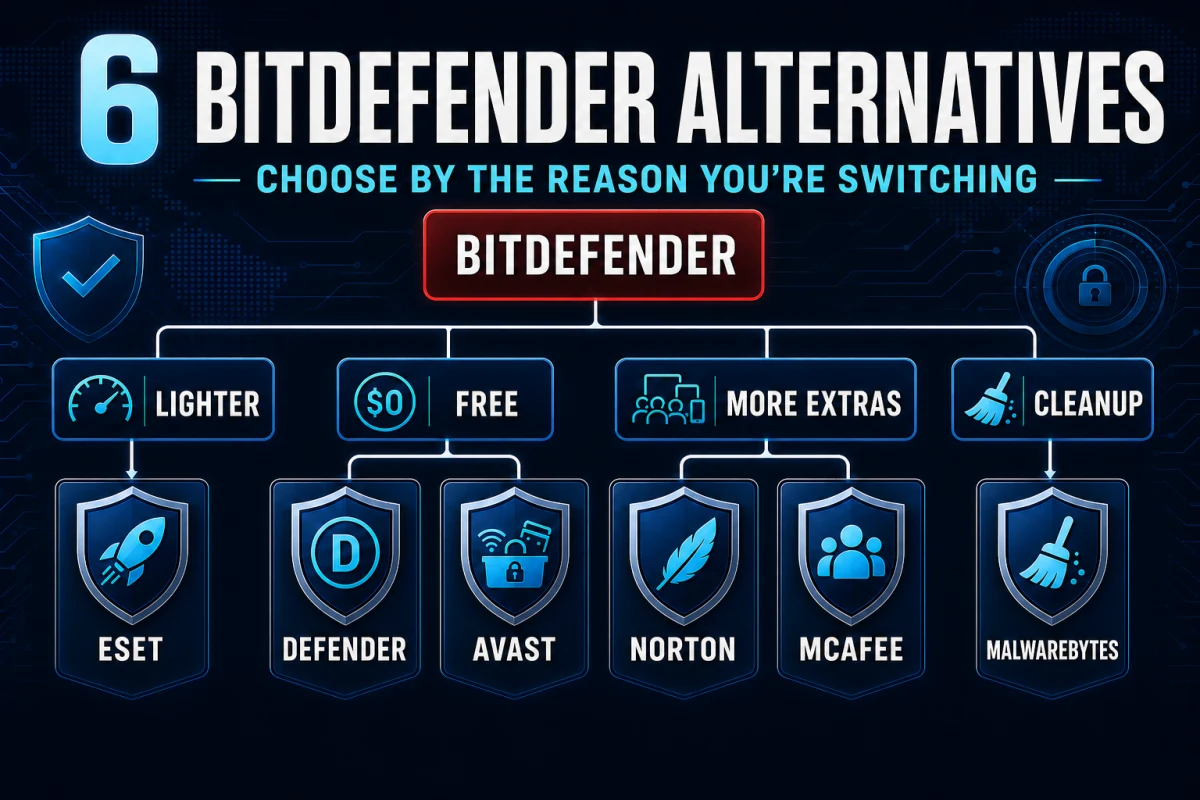 Six Bitdefender alternatives grouped by lighter free more extras and cleanup needs