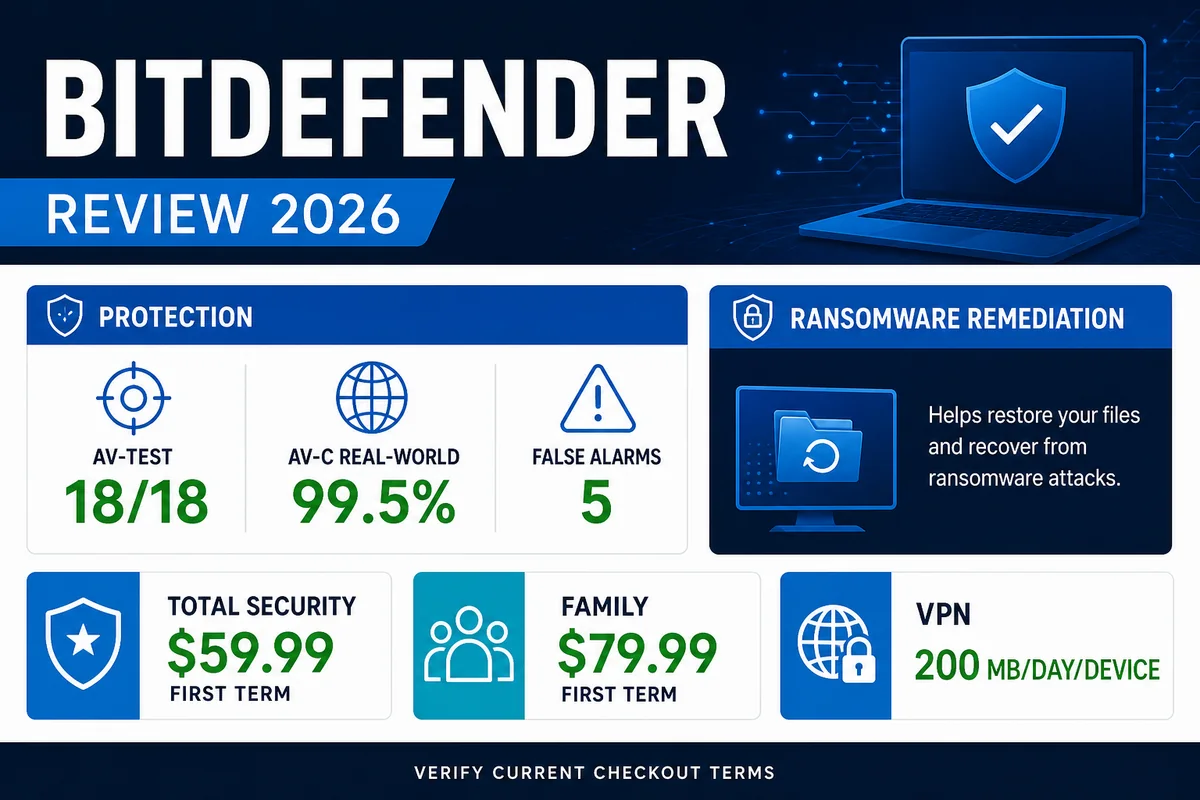 Bitdefender Review 2026 product features, lab results and pricing