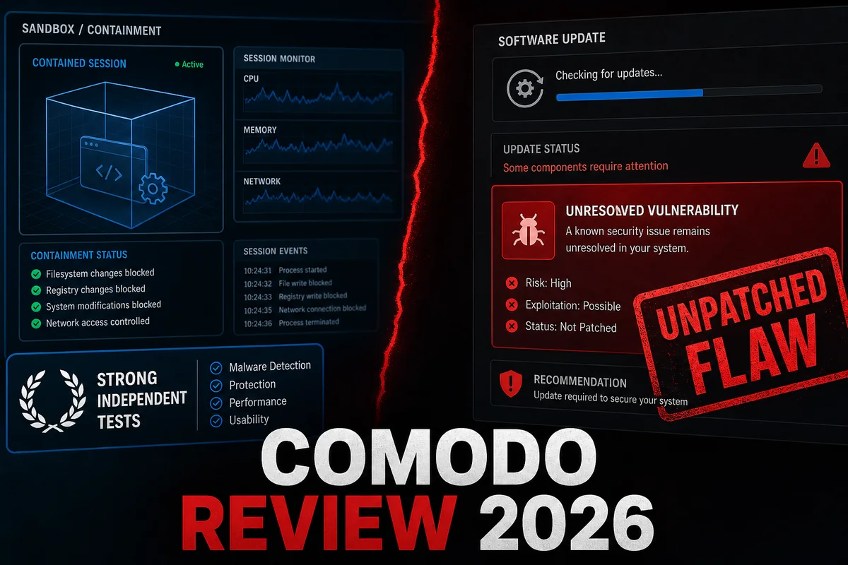 Comodo Antivirus Review 2026 product features, lab results and pricing