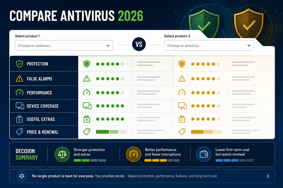Antivirus Comparisons 2026 key security checks and decision points