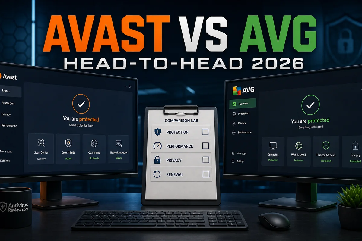 Avast vs AVG in 2026: One Company, One Engine — Which Wrapper? protection, features, performance and price comparison