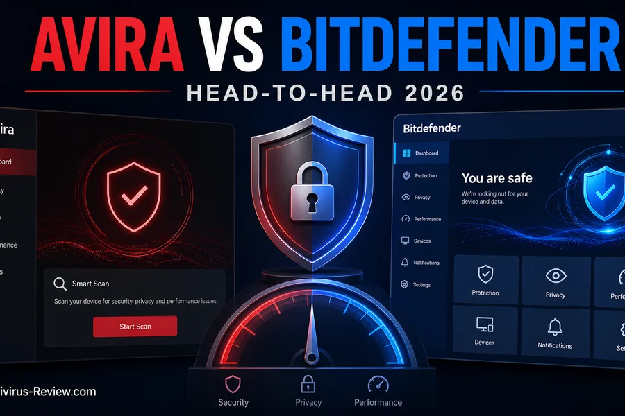 Avira vs Bitdefender in 2026: A Good Free Engine vs the Paid Leader antivirus comparison dashboard for 2026