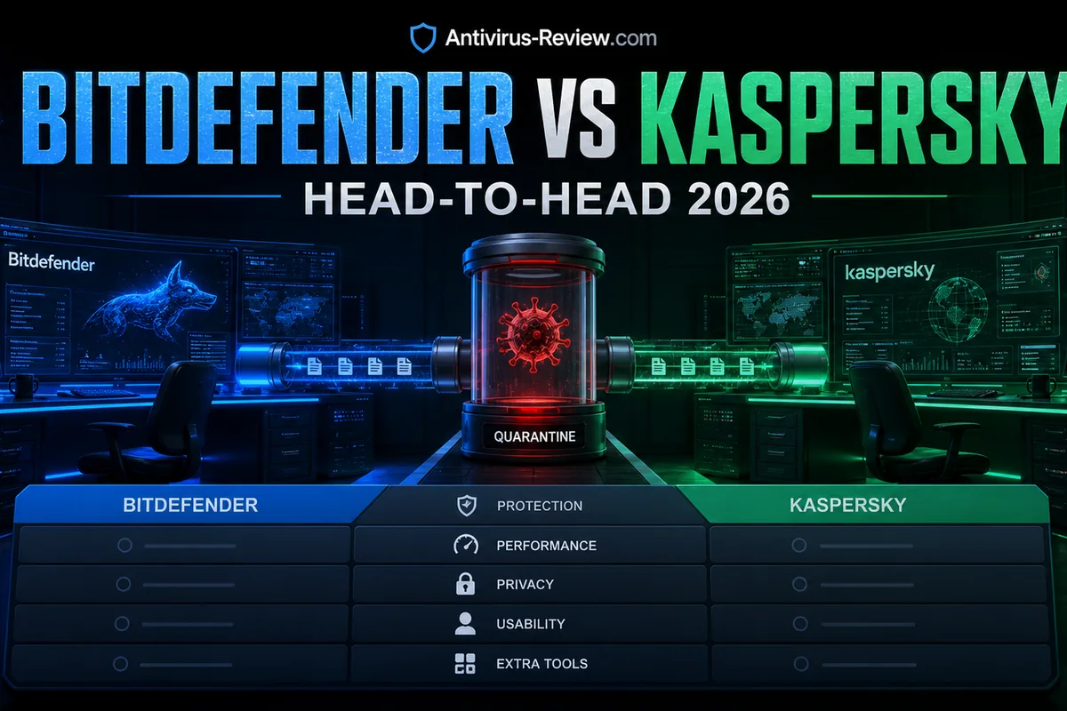 Bitdefender vs Kaspersky in 2026: Test Scores Meet the US Ban protection, features, performance and price comparison