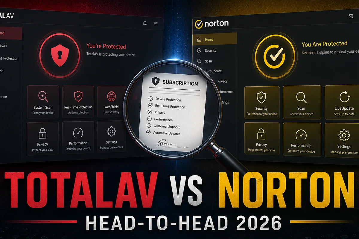 TotalAV vs Norton in 2026: The Advertised Deal vs the Lab Table antivirus comparison dashboard for 2026