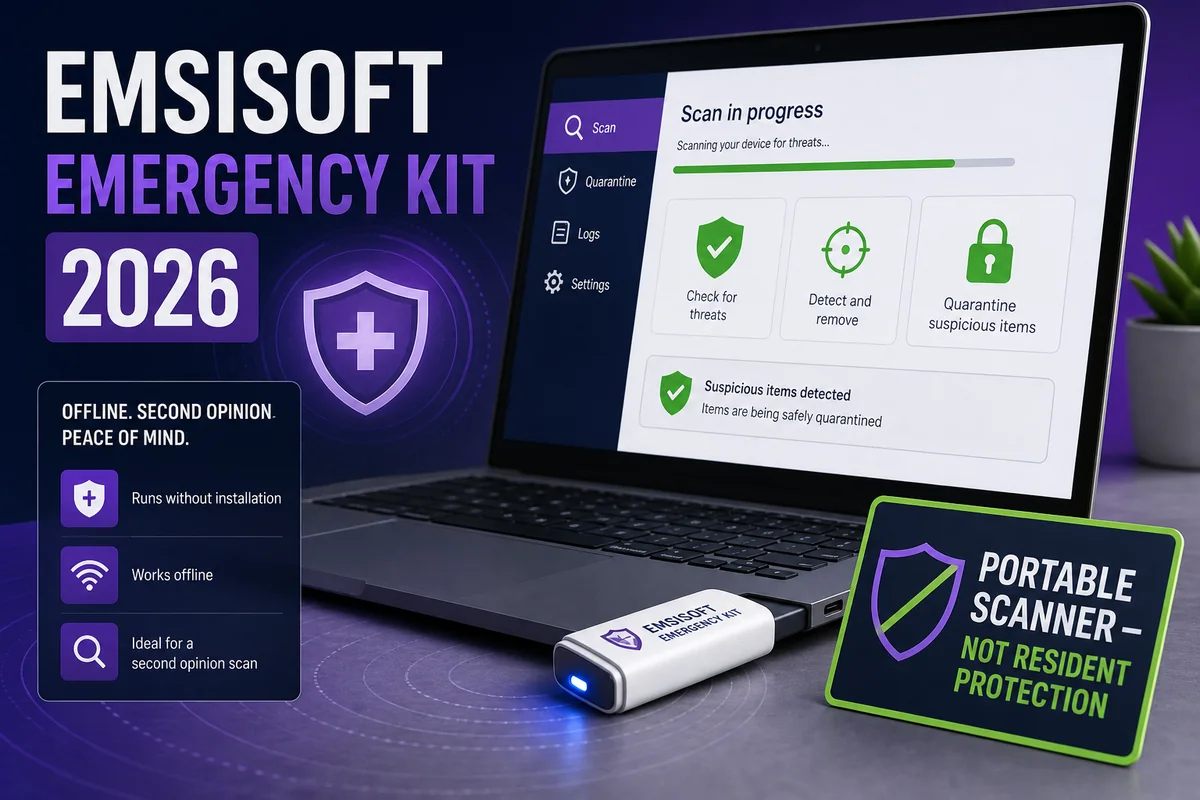 Emsisoft Emergency Kit Review 2026 product features, lab results and pricing