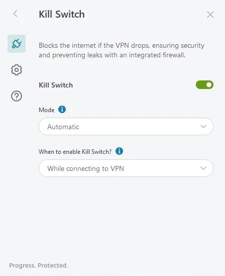 Kill Switch modes in the ESET VPN desktop application