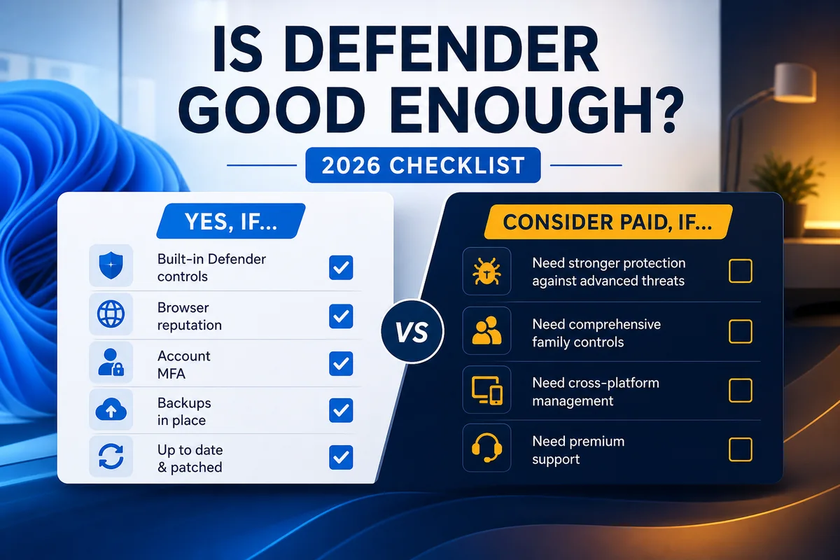 Is Microsoft Defender Good Enough in 2026? recommendations, security checks and decision criteria