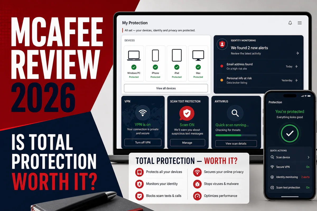 McAfee Review 2026 product features, lab results and pricing