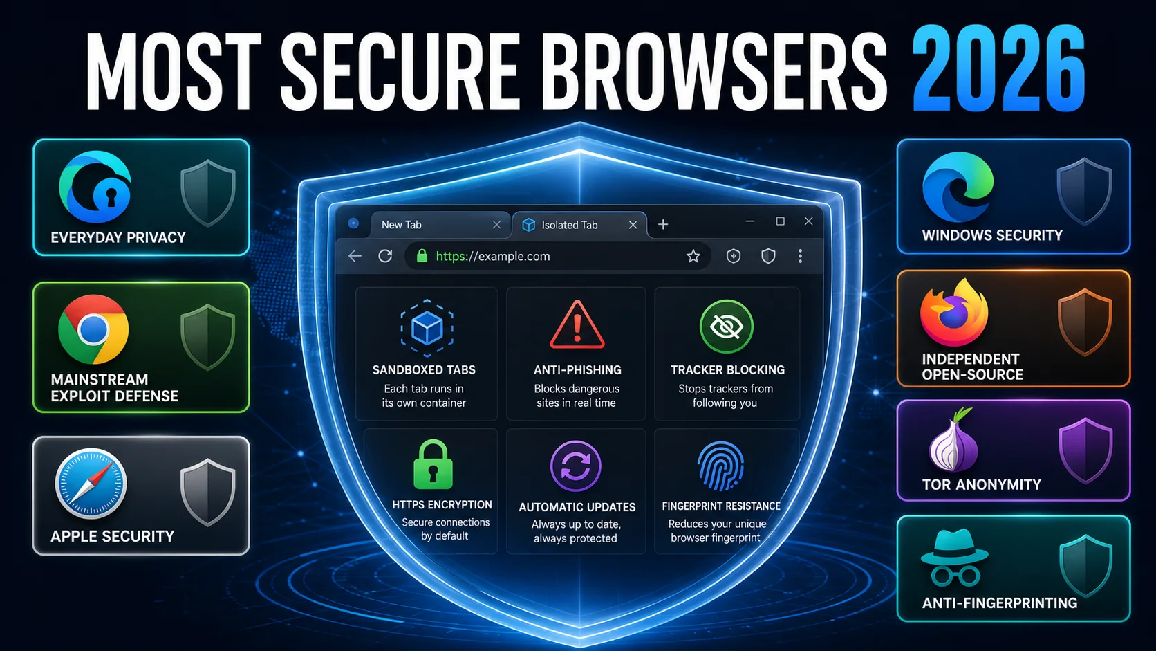 Seven secure browsers compared for daily protection, privacy and anonymity in 2026