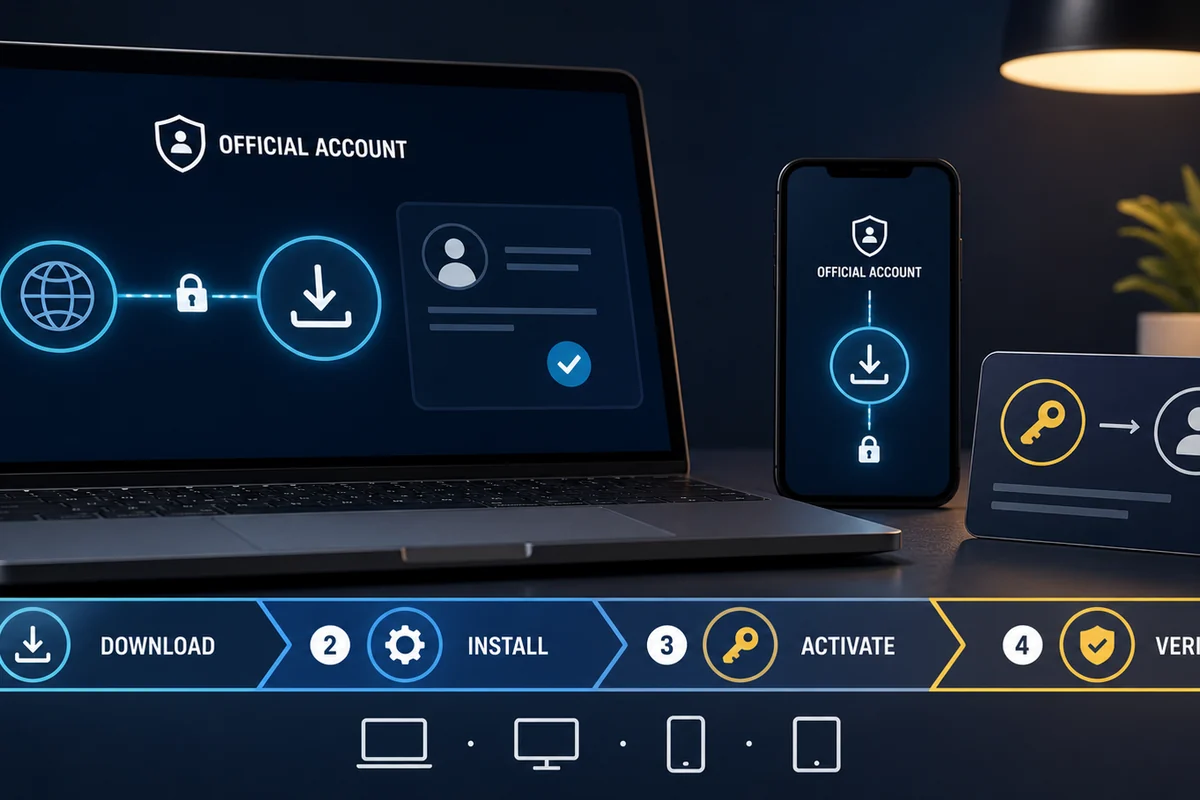 Safe Norton installation path from official account through download activation and verification