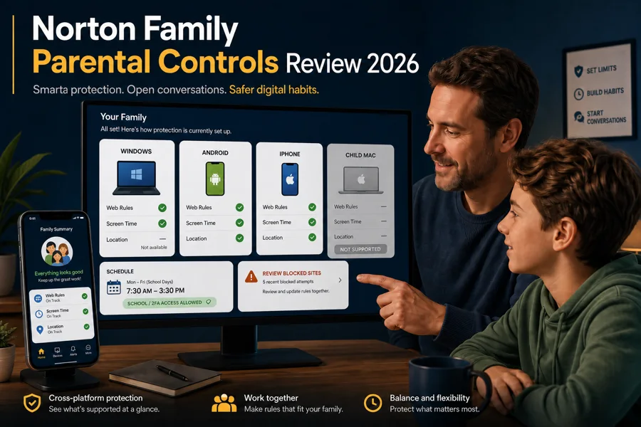 Norton Family support map for Windows Android iPhone and child Mac