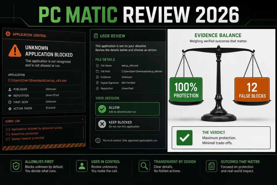 PC Matic Review 2026 evidence and product interface overview