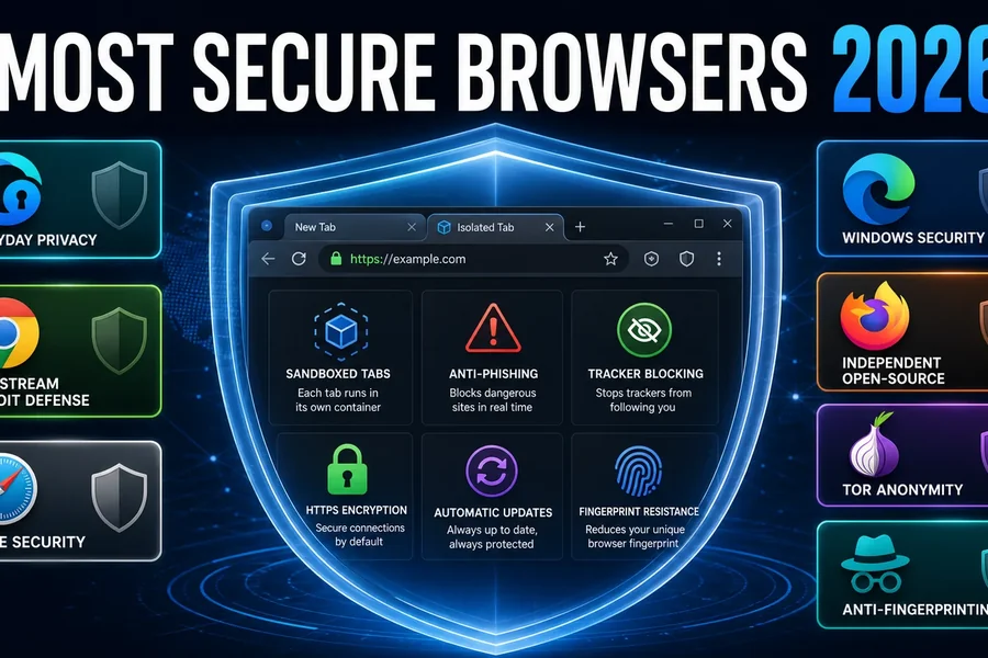 Seven secure browsers compared for daily protection, privacy and anonymity in 2026
