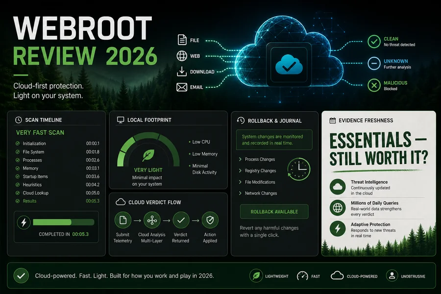 Webroot Review 2026 evidence and product interface overview