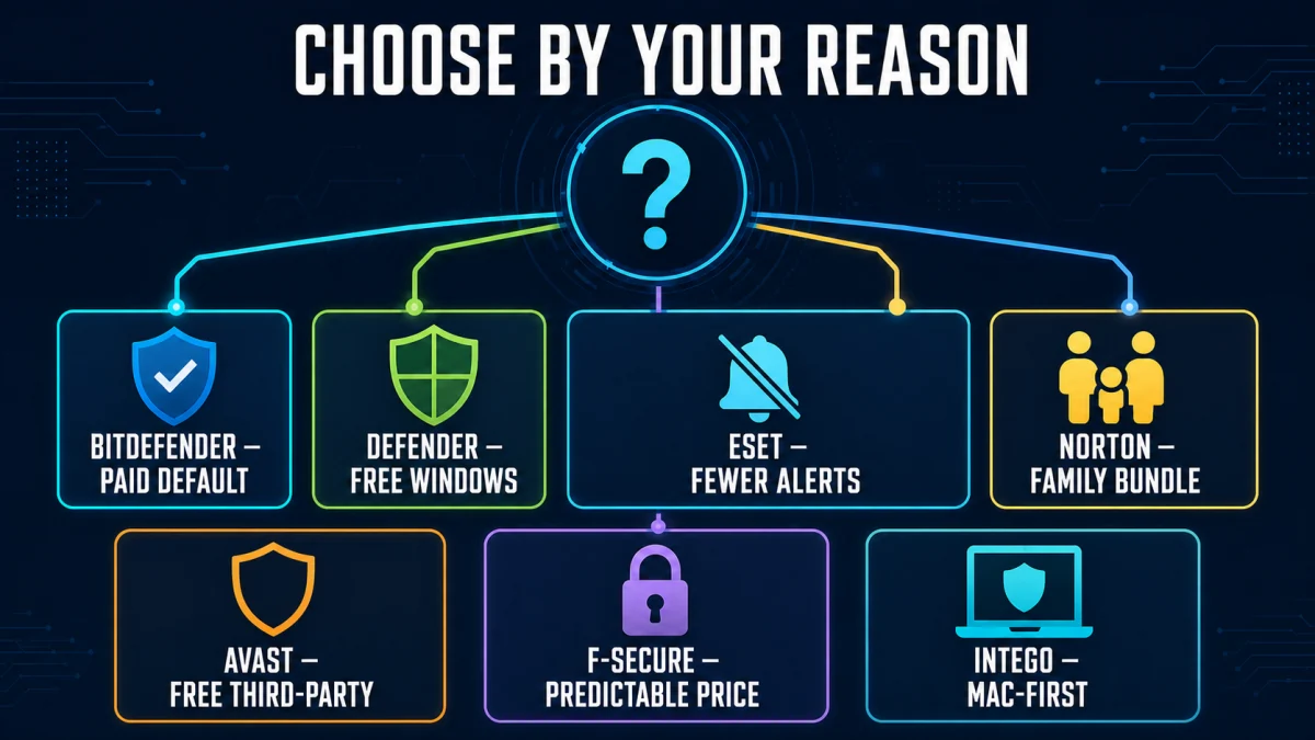 Seven Panda Dome alternatives matched to paid protection free Windows fewer alerts family pricing and Mac needs