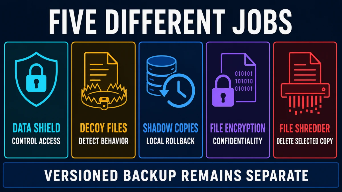 Five Panda Dome data protection jobs for access control detection local rollback confidentiality and deletion
