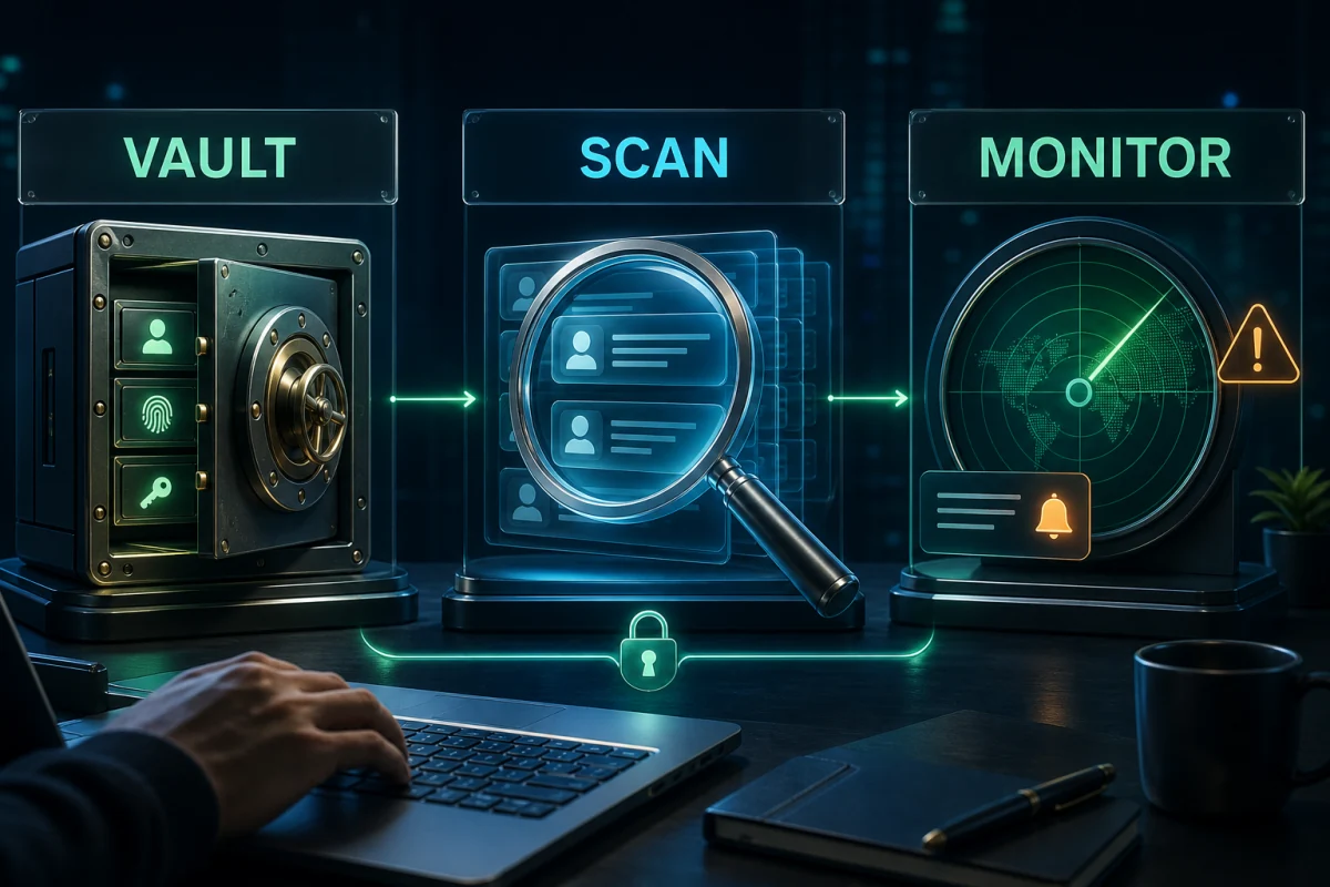 Panda Password Manager review separating encrypted vault breach scan and continuous dark web monitoring