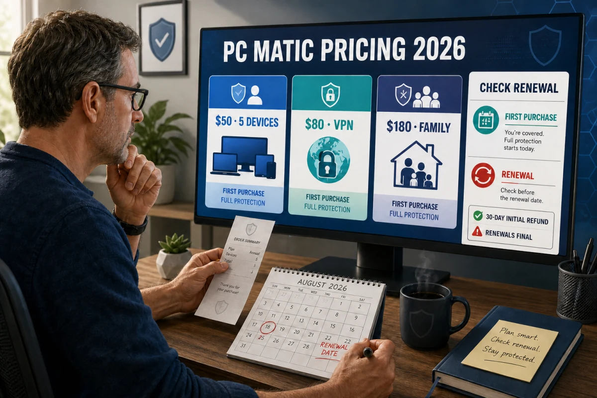 PC Matic 2026 plan prices with renewal and refund checks
