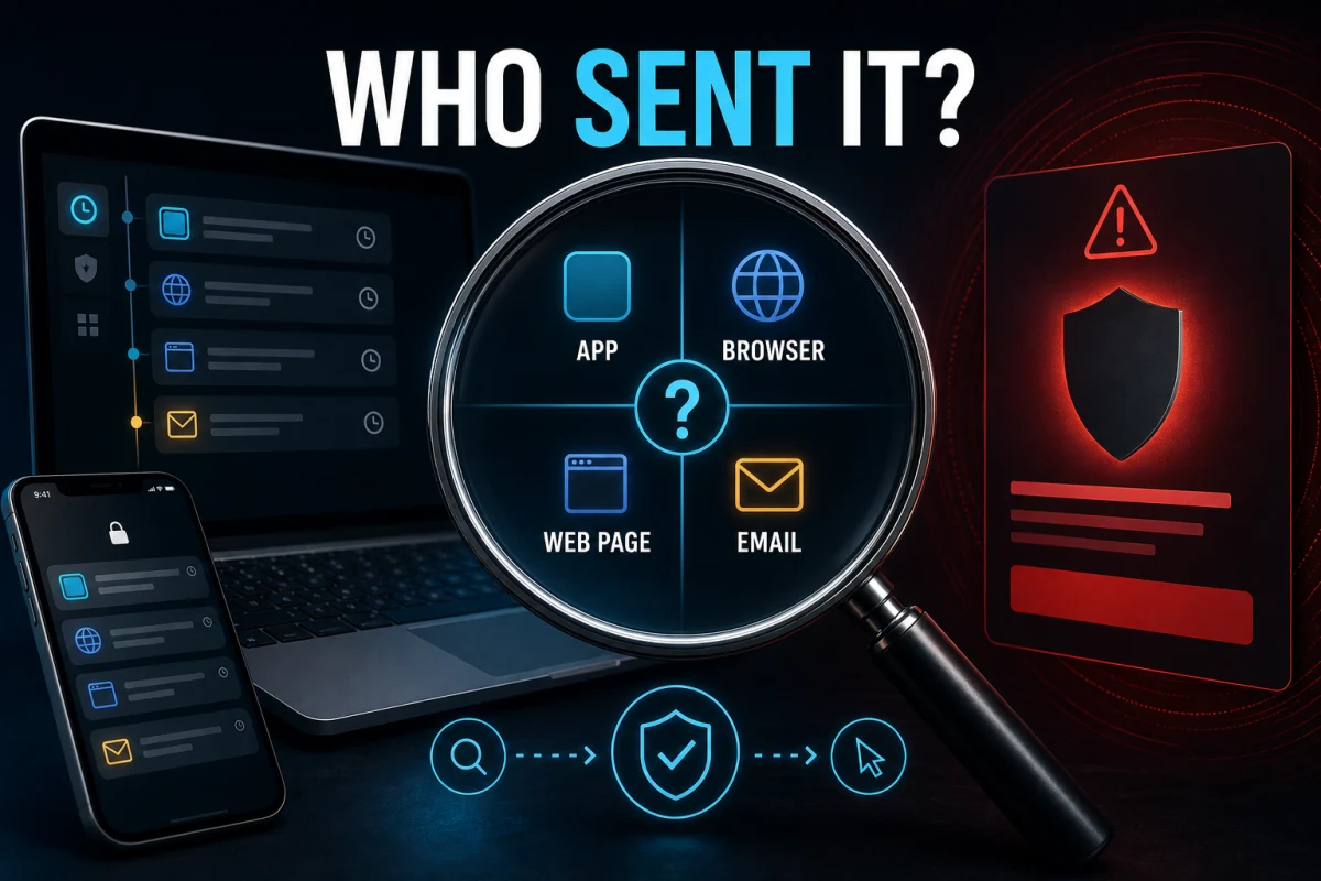 Fake Panda Dome pop-up sender check across app browser web page and email