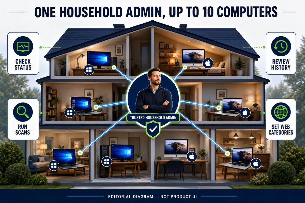 Sophos Home remote management tasks across household Windows and Mac computers