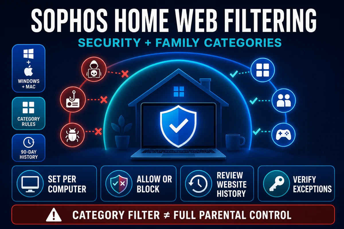 Sophos Home web protection and family category filtering decision guide