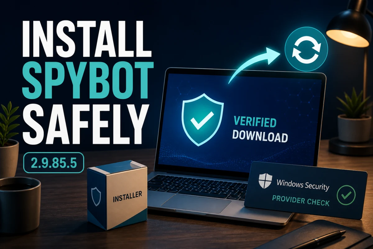 Safe Spybot 2.9.85.5 download installation update and Windows Security provider check