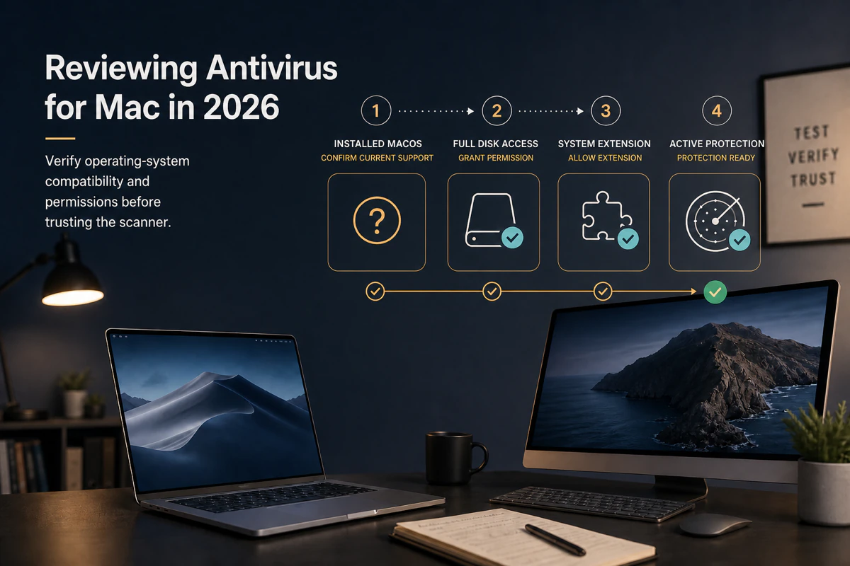 VIPRE Antivirus for Mac review with macOS compatibility Full Disk Access system extension and active protection checks