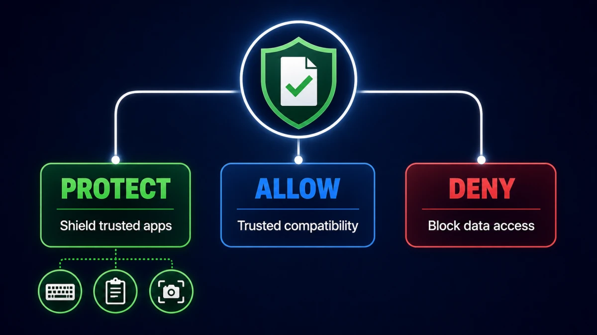 Webroot Identity Shield Protect Allow and Deny application state guide