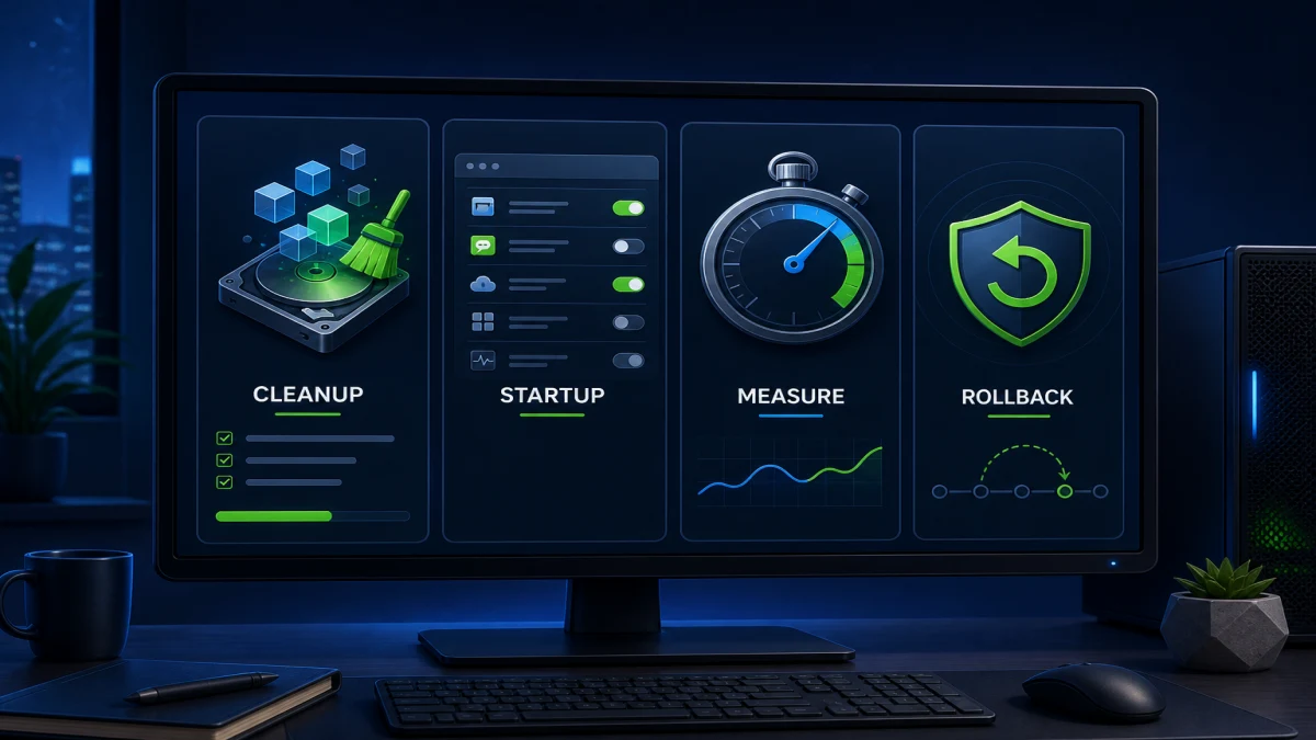 Webroot PC Optimizer cleanup startup measurement and rollback controls
