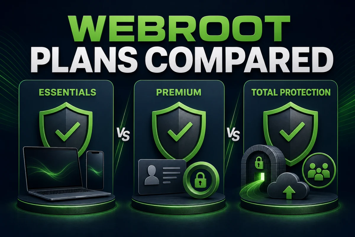 Webroot Essentials Premium and Total Protection plan comparison