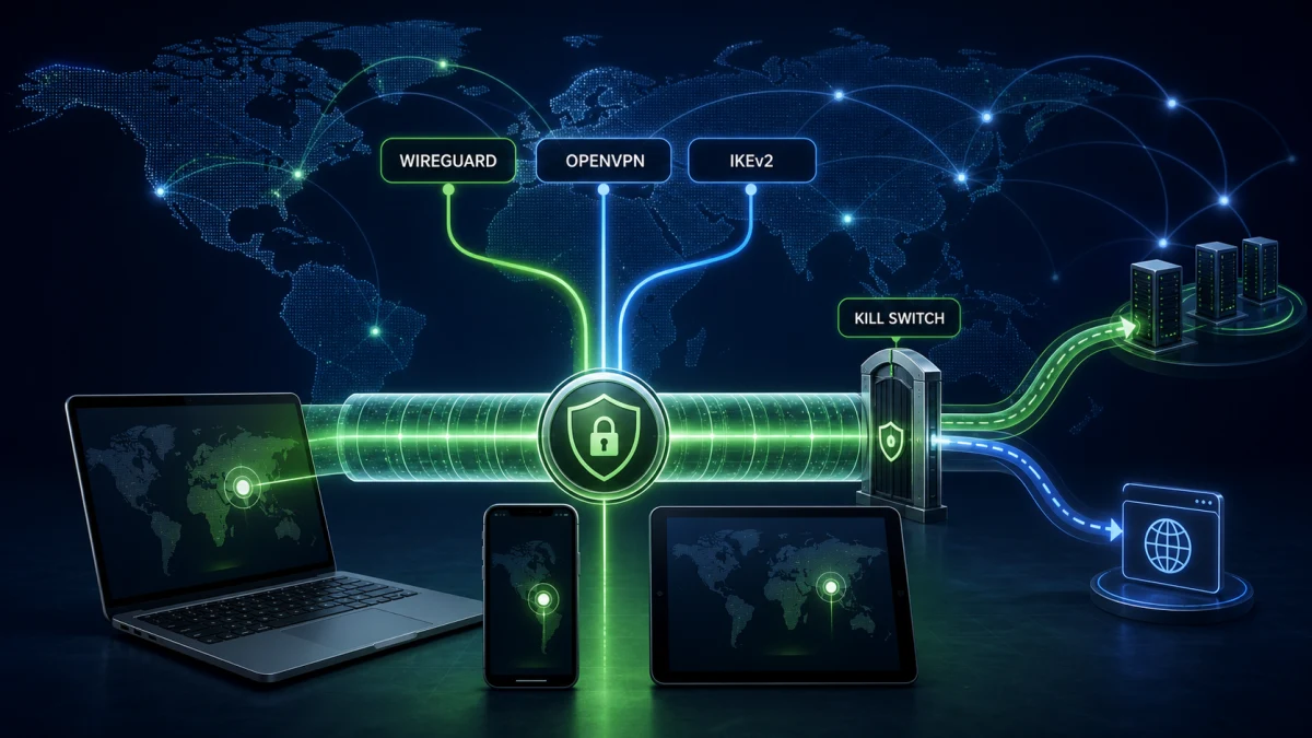 Webroot Secure VPN protocols kill switch and encrypted connection controls