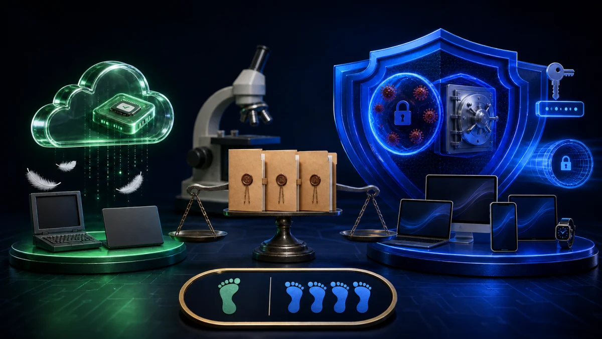 Webroot vs Bitdefender comparison balancing a lightweight cloud client against layered ransomware and banking protection